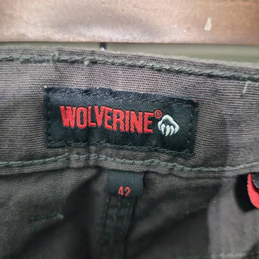 Wolverine Mens Carpenter Shorts Gray Cotton Canvas Utility Work Shorts Size 42
